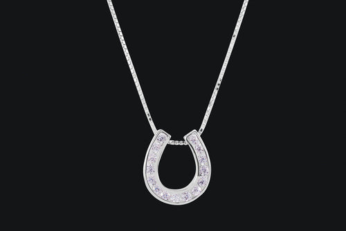 Sterling Silver Cubic Zirconia Horseshoe Necklace - Elegant Elements By Kelly