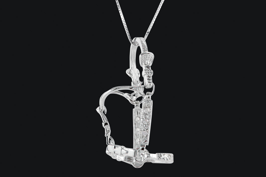 Sterling Silver Cubic Zirconia Large Halter Necklace