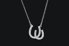 Load image into Gallery viewer, 14K Gold Diamond Double Horseshoe Necklace - Elegant Elements By Kelly
