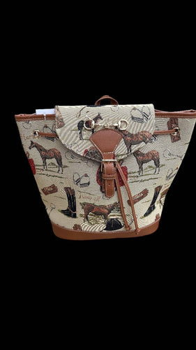 Equestrian Tapestry HandBag Backpack - Elegant Elements By Kelly