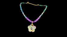Load image into Gallery viewer, Abalone Flower Necklace with Amethyst &amp; Blue Ethiopian Opal - Elegant Elements By Kelly
