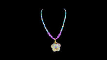 Load image into Gallery viewer, Abalone Flower Necklace with Amethyst &amp; Blue Ethiopian Opal - Elegant Elements By Kelly
