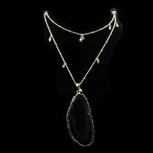 Load image into Gallery viewer, Dark Brown Agate Pendant With Faux Pearl Accents - Elegant Elements By Kelly
