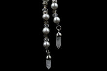 Load image into Gallery viewer, Faux Pearl Lariat Necklace With White &amp; Cream Crystal &amp; Cubic Zirconia Spacers - Elegant Elements By Kelly
