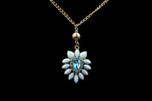 Load image into Gallery viewer, Turquoise Beads &amp; Cubic Zirconia Pendant  With Gold Tone Chain - Elegant Elements By Kelly
