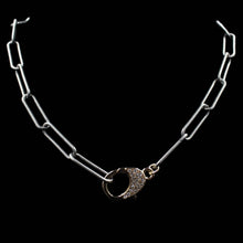 Load image into Gallery viewer, Paperclip Oxidized Silver &amp; Gold Filled Necklace - Elegant Elements By Kelly
