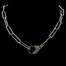 Load image into Gallery viewer, Paperclip Oxidized Silver &amp; Gold Filled Necklace
