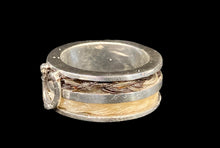 Load image into Gallery viewer, Custom Sterling Silver Double Row Horse Hair Ring
