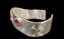 Load image into Gallery viewer, Custom Sterling Silver &amp; Brass Double Horseshoe w/ Bezel Watermelon Tourmaline - Elegant Elements By Kelly
