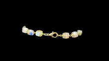 Load image into Gallery viewer, Labradorite Vermeil Cube Link Bracelet – 5.5–7.5mm Beads - Elegant Elements By Kelly
