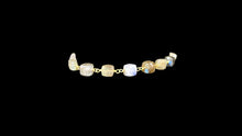 Load image into Gallery viewer, Labradorite Vermeil Cube Link Bracelet – 5.5–7.5mm Beads - Elegant Elements By Kelly
