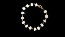 Load image into Gallery viewer, Vermeil Rainbow Moonstone Faceted Rondelle Bracelet - Elegant Elements By Kelly
