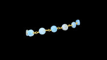 Load image into Gallery viewer, Vermeil Larimar Plain Coin Link Bracelet - Elegant Elements By Kelly
