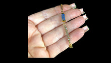 Load image into Gallery viewer, Gold Filled PaperClip Labradorite Component with Grey Spinel Bracelet hand- Elegant Elements By Kelly

