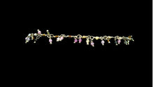 Load image into Gallery viewer, Gold-Filled Multi-Colored Tourmaline Dangle Bracelet – 7" - Elegant Elements By Kelly
