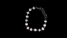 Load image into Gallery viewer, Silver Mystic Platinum Moonstone Faceted Rondelle Beads With Oxidized Sterling Silver Bracelet - Elegant Elements By Kelly
