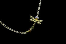 Load image into Gallery viewer, Amber Dragonfly Necklace With Gold Filled Chain - Elegant Elements By Kelly
