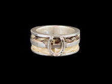 Load image into Gallery viewer, Custom Sterling Silver Double Row Horsehair Ring
