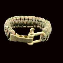 Load image into Gallery viewer, Men’s Green Paracord Camouflage Warrior Bracelet With Black Flag - Elegant Elements By Kelly
