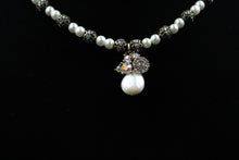 Load image into Gallery viewer, Faux White Pearl Necklace With Vintage Multi Iridescent Crystal Accent Beads - Elegant Elements By Kelly

